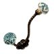 Sea Green Flower Ceramic Antique Rope Iron Hook